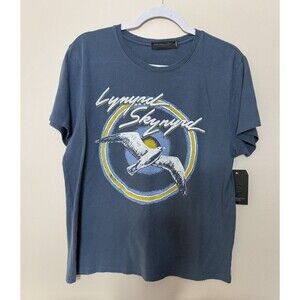 Junk Food Lynyrd Skynyrd Bird T-Shirt Womens Medium Blue Distressed Tee Shirt